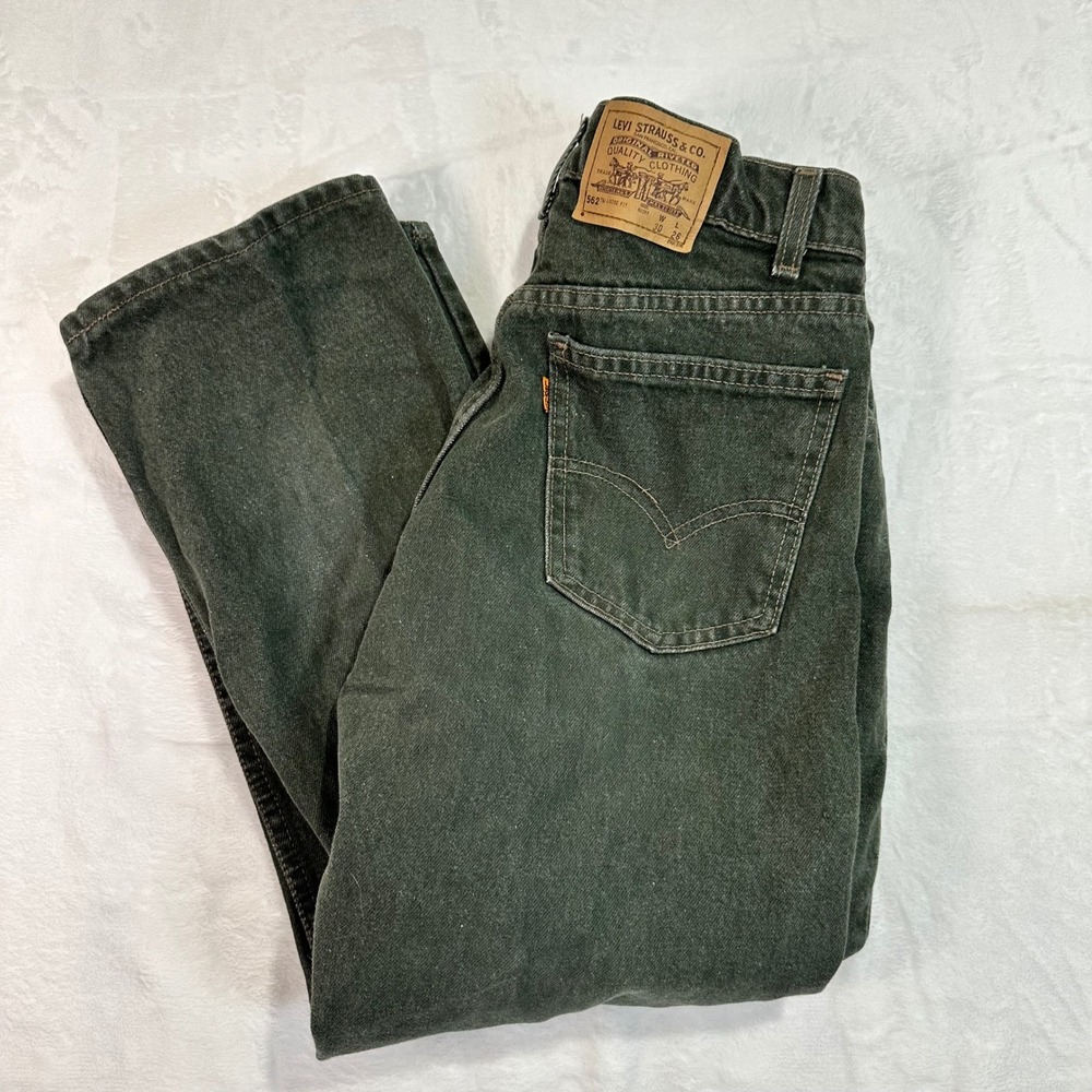 Levi's 562 Loose Fit‎ Husky Jeans 30x26 Green Orange Tab USA Rare